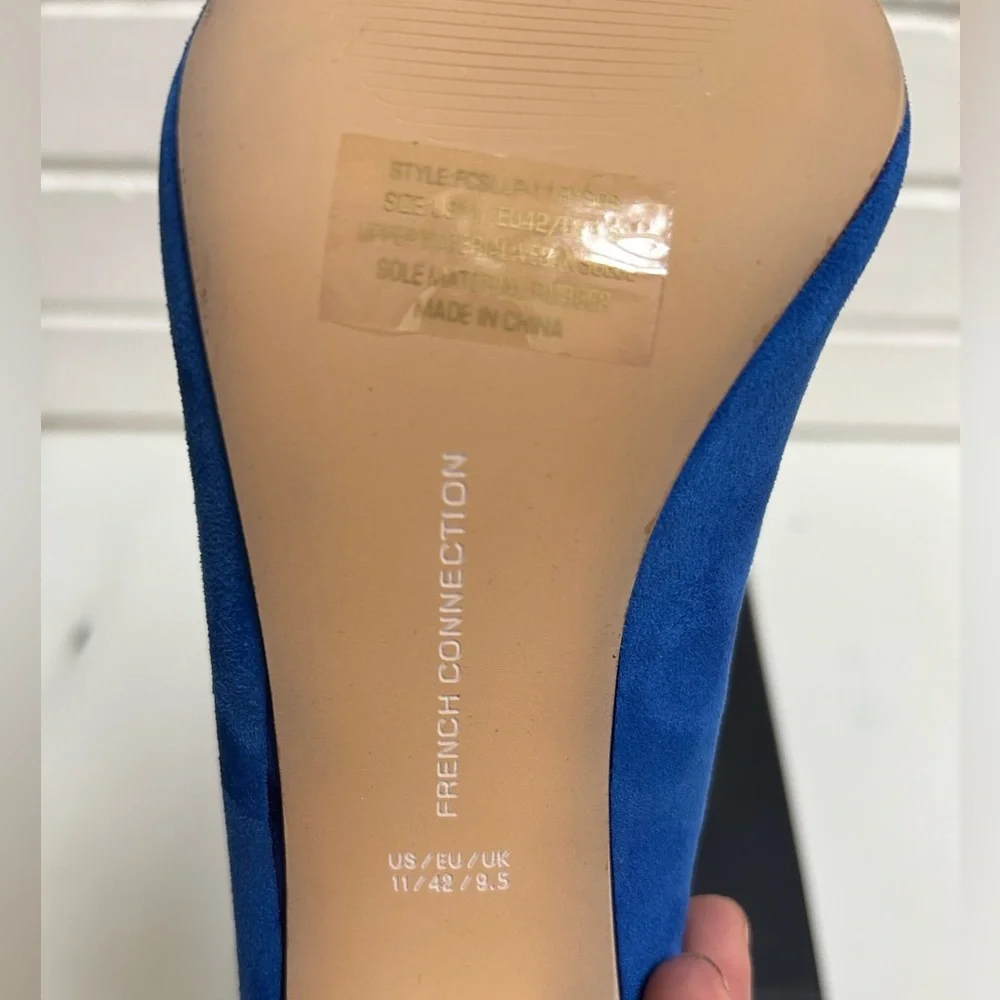 French Connection Blue Suede Leather Heels Size 10/11 💙